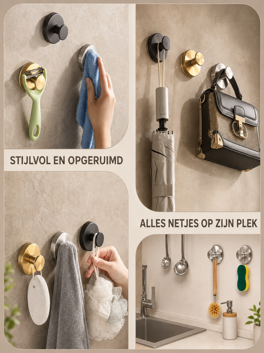 Novren StickHook™ Zuignaphaken – 4 stuks