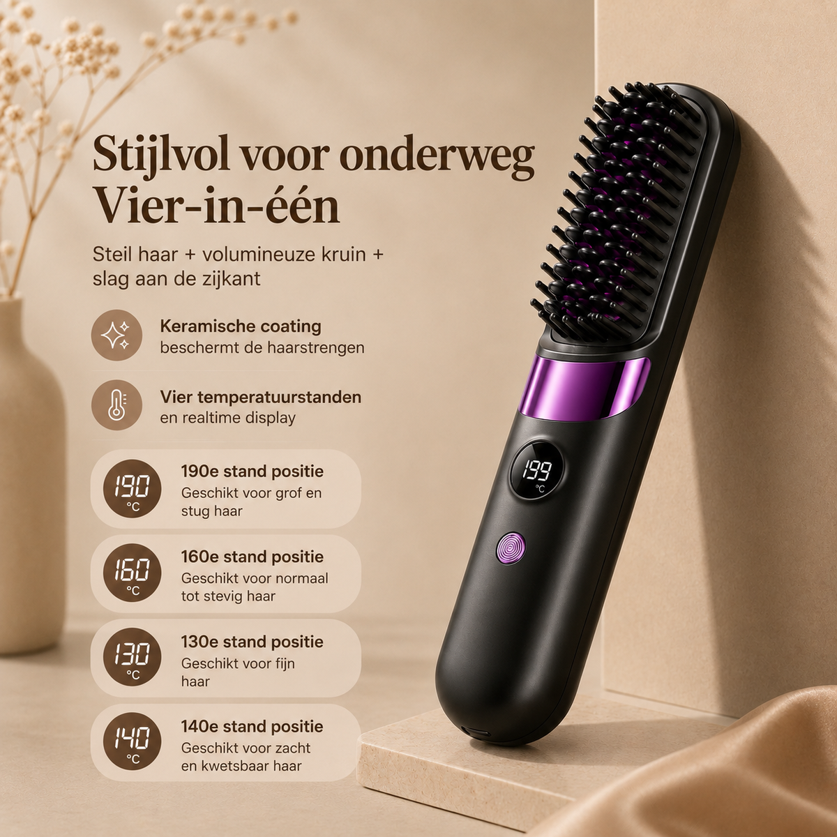 Novren AirBrush™ Pro | Draadloze Stijlborstel