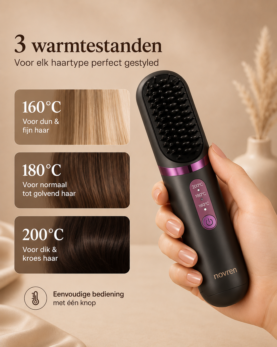Novren AirBrush™ Pro | Draadloze Stijlborstel
